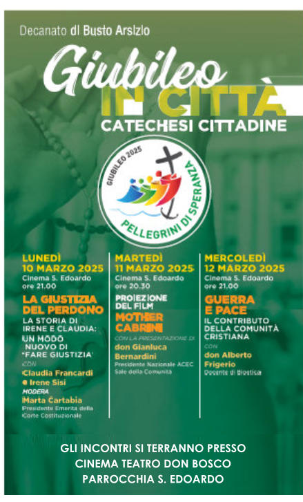 GLI INCONTRI SI TERRANNO PRESSO CINEMA TEATRO DON BOSCO PARROCCHIA S. EDOARDO